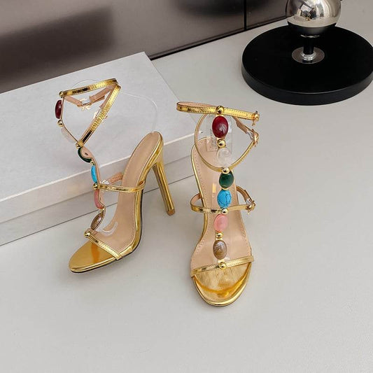 2024 Summer Women's Pearl Open Toe Stiletto High Heel Sandals - Price Value Store