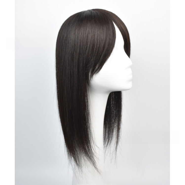 Real hair reissue piece hand-woven head-spinning long wig