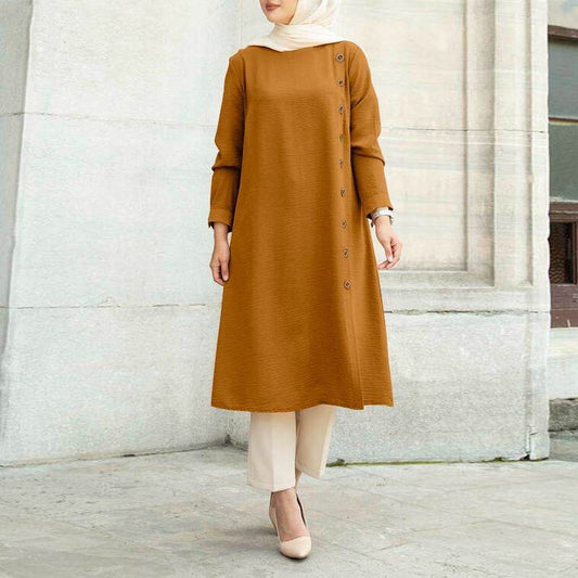 Long-sleeved shirt dress - Price Value Store