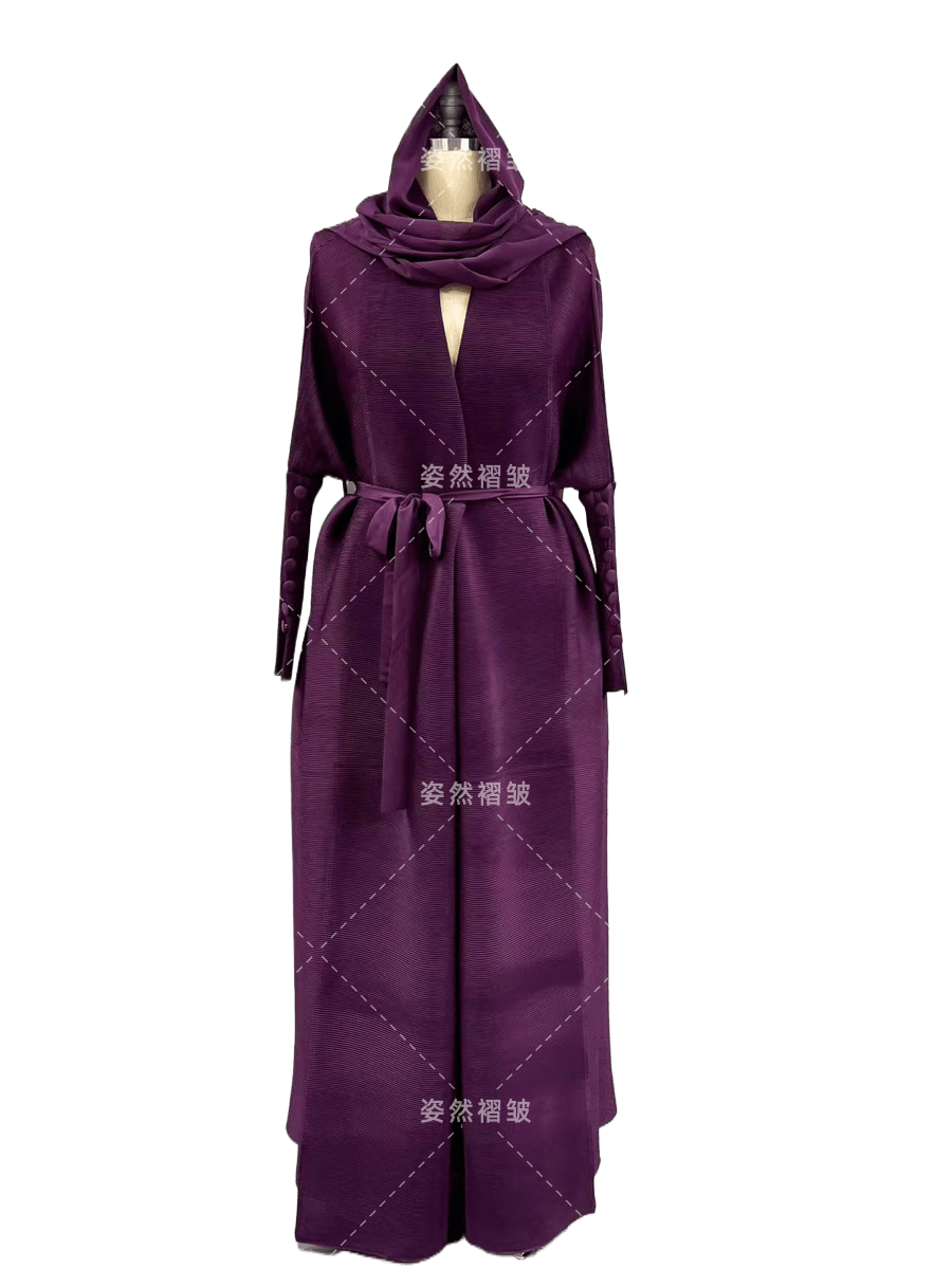 Pleated long-sleeved coat - Price Value Store