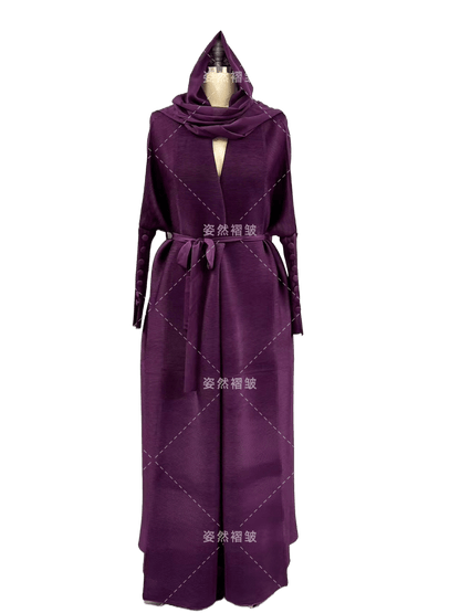 Pleated long-sleeved coat - Price Value Store