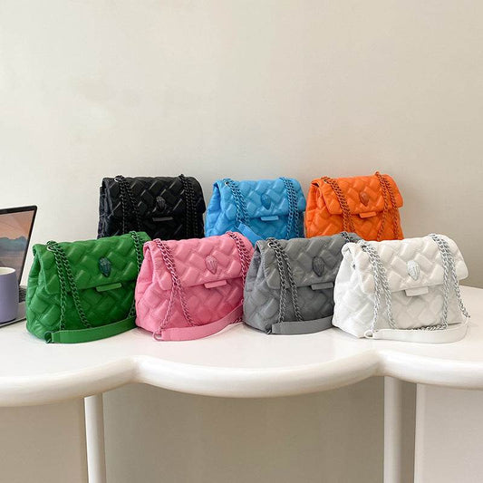 New fashion Chanel style handbag popular simple PU shoulder messenger bag daily versatile rhombus women's bag wholesale - Price Value Store