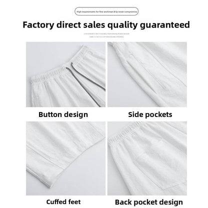 Women's High Waist Slim-fit Cropped Wide Leg Casual Pants - Price Value Store