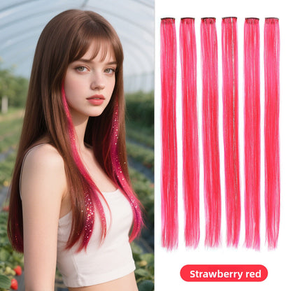 Laser-hung ear-dyed wig pieces