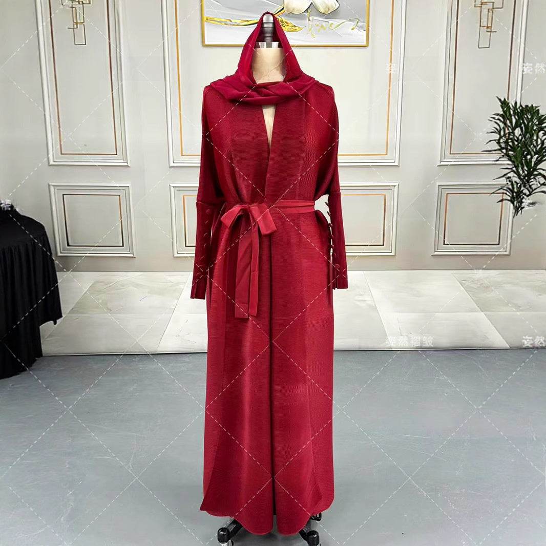 Pleated long-sleeved coat - Price Value Store