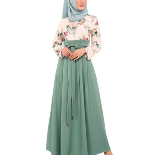 Patchwork printed long dress - Price Value Store