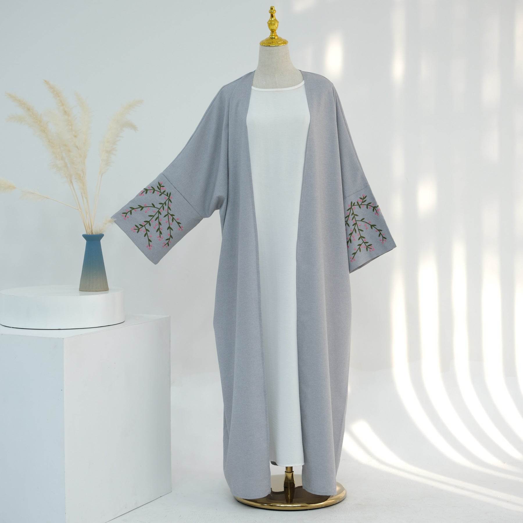 Embroidered cardigan robe - Price Value Store