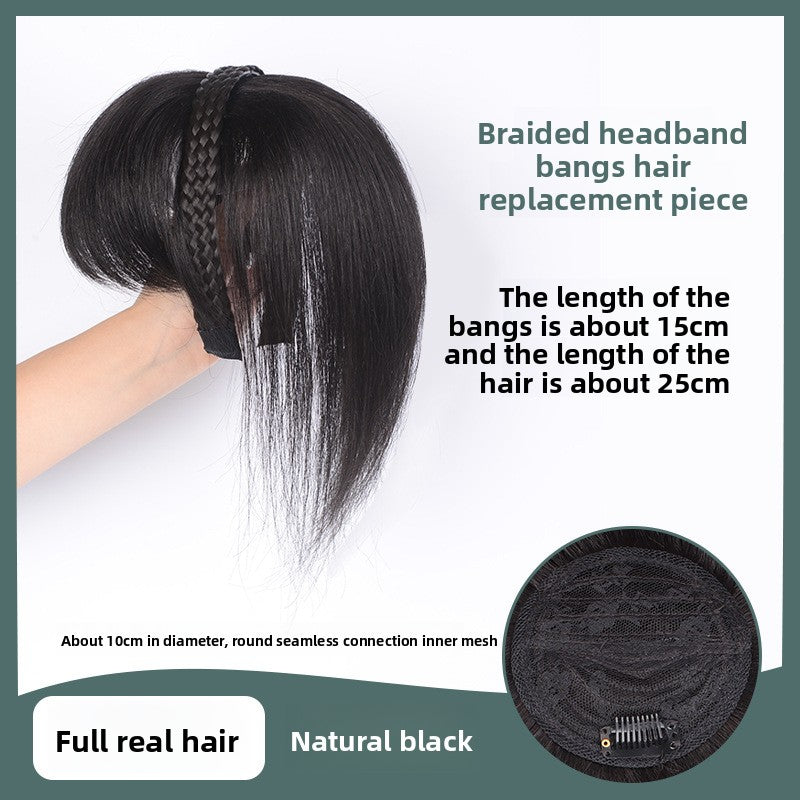 Real hair wig hair band bangs one