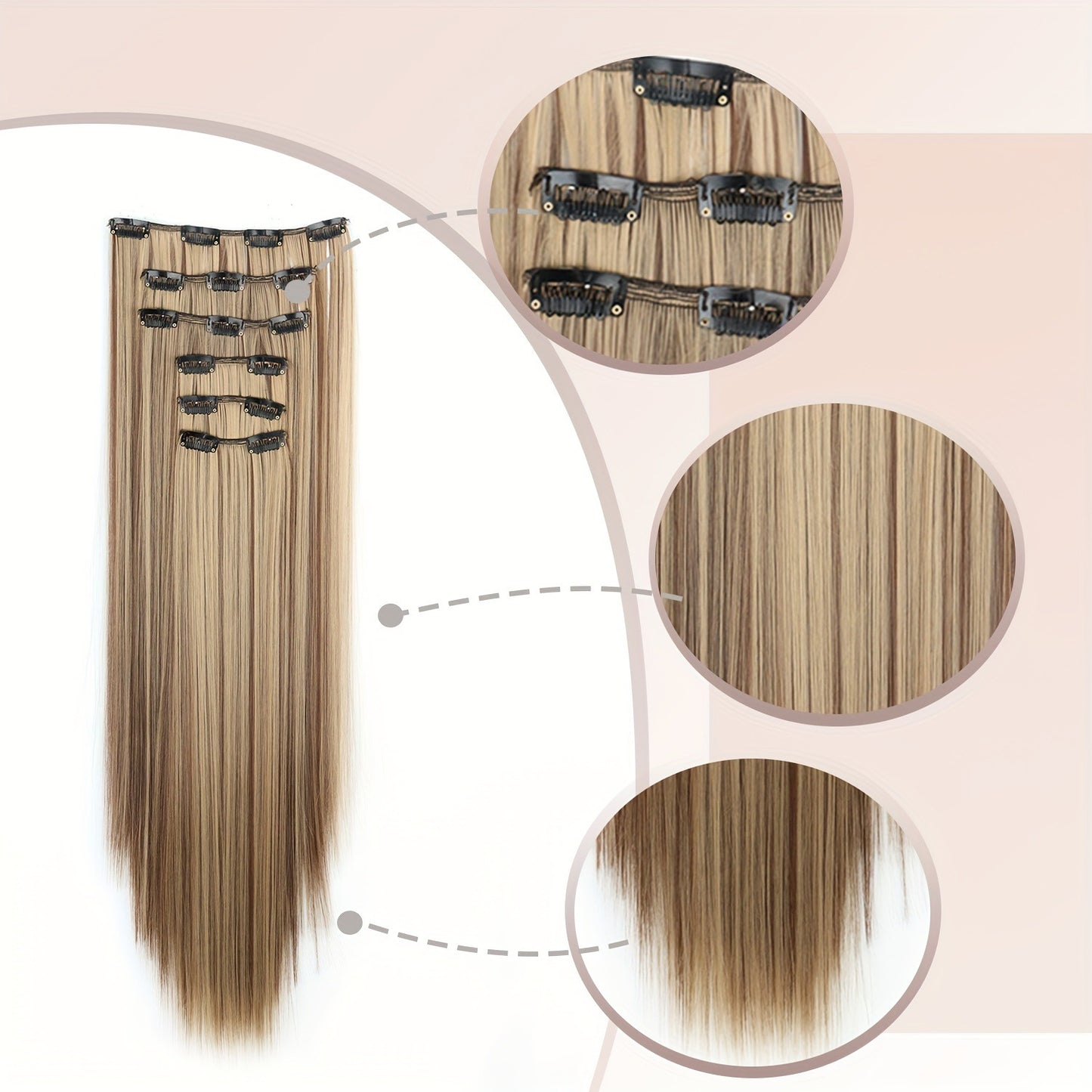 Fashion long straight hair wig piece