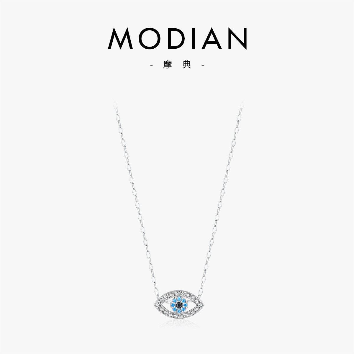 Modian S925 sterling silver micro-inlaid Devil's Eye necklace - Price Value Store