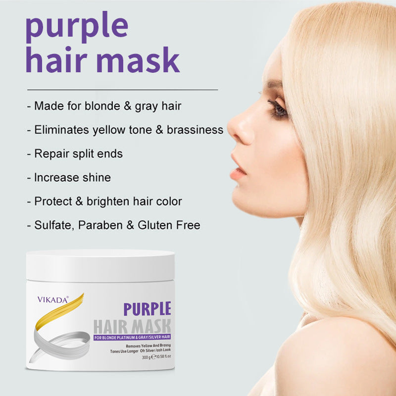 Remove the yellow to create a grayish-purple hair mask for color protection