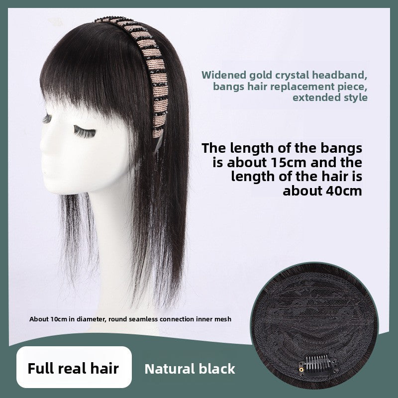 Real hair wig hair band bangs one