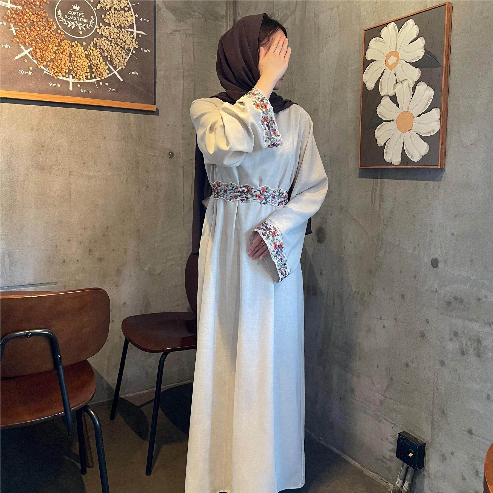 Linen embroidered dress - Price Value Store