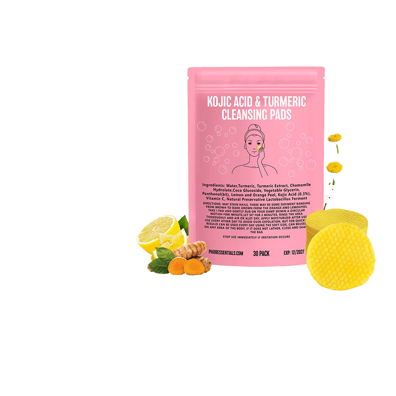 Kojic Acid Gently Cleans Pore Daily Skin Care Moisturizing Not Tight Brightening Face Turmeric Cleansing Pad - Price Value Store