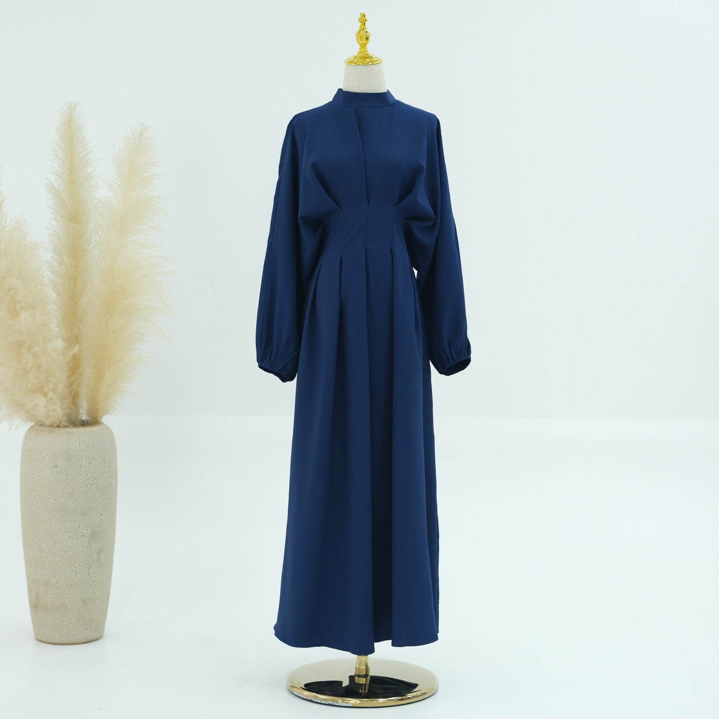 Turkey Dubai Solid Color Beam Sleeve dress - Price Value Store