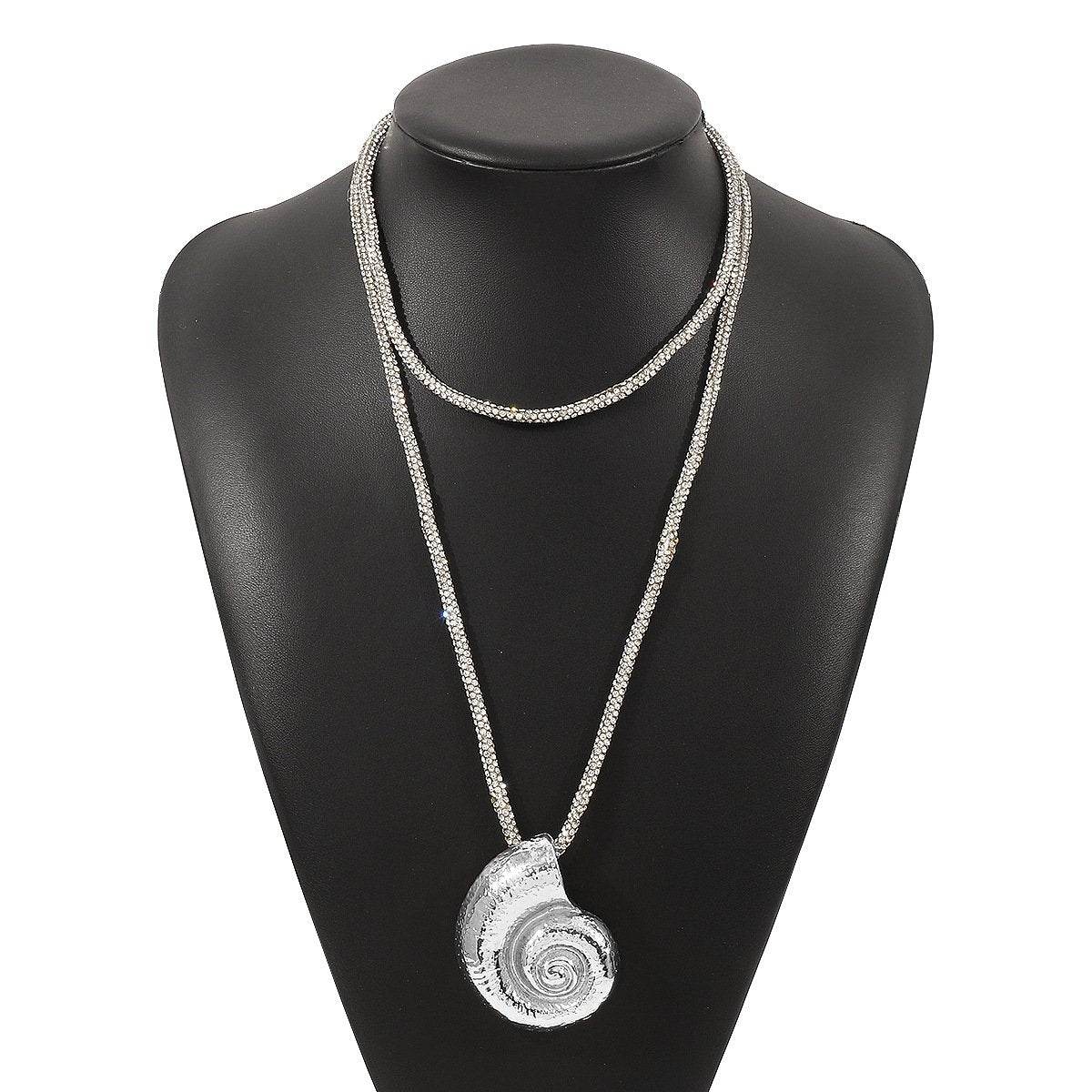 Personalized conch and starfish pendant necklace earrings - Price Value Store