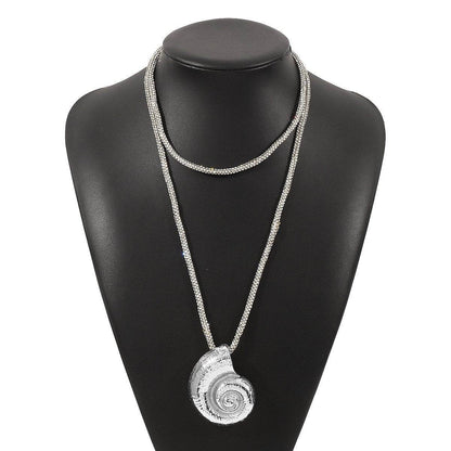 Personalized conch and starfish pendant necklace earrings - Price Value Store