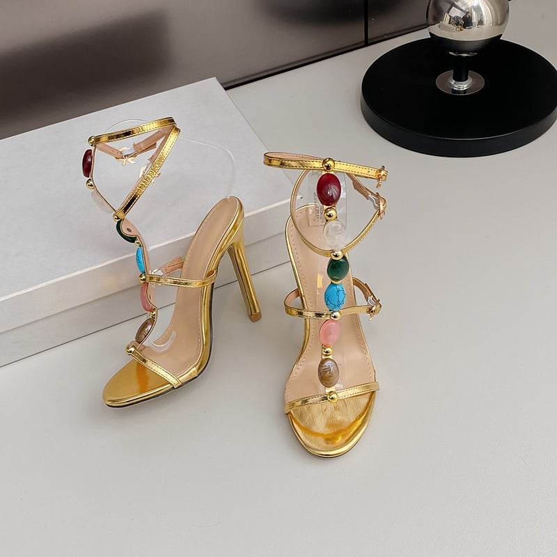 2024 Summer Women's Pearl Open Toe Stiletto High Heel Sandals - Price Value Store