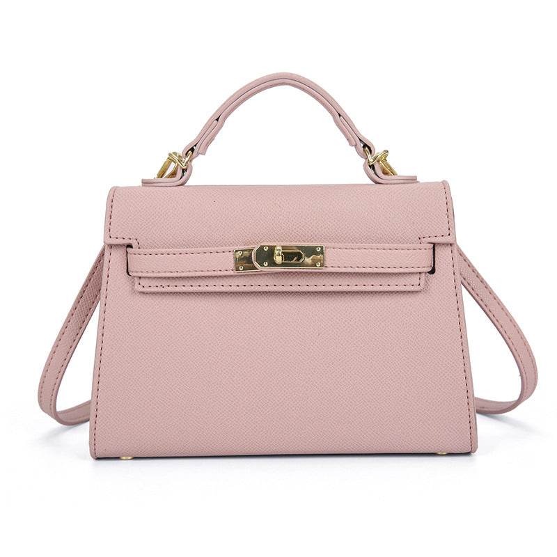 Texture Lock Portable Small Square Bag Women's 2022 New All-match Classic Shoulder Bag PU Fashion Kelly Bag - Price Value Store