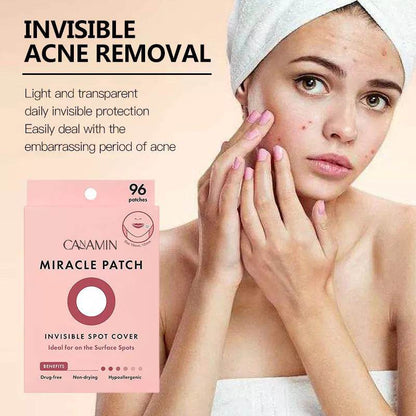 MIRACLE PATCH Hydrocolloid Acne Stickers Waterproof Invisible Ultra-Thin for Blemish Treatment (96 Patches) - Price Value Store