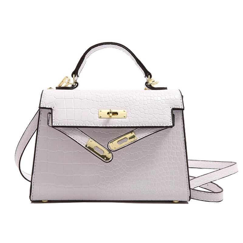 Texture Lock Portable Small Square Bag Women's 2022 New All-match Classic Shoulder Bag PU Fashion Kelly Bag - Price Value Store