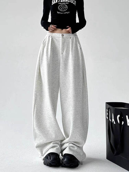 Women's Leather-Patched Casual Wide Leg Pants - Price Value Store