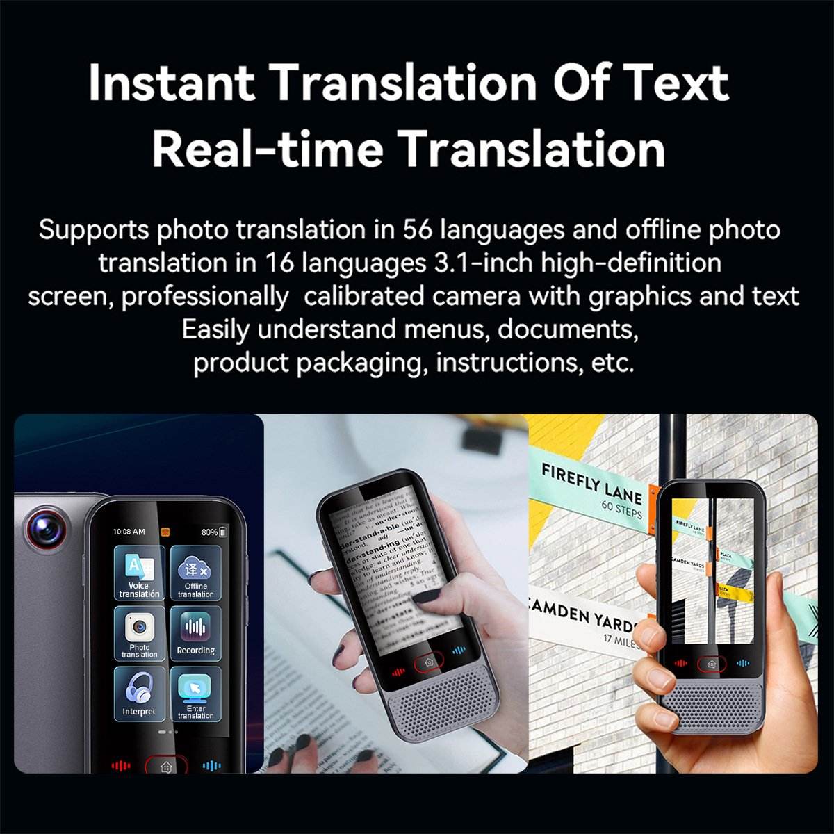 Translator cross-border version with bluetooth function multi-language voice precision offline conference travel abroad translator - Price Value Store