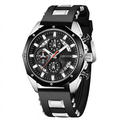 Quartz Men's Watch with Silicone Strap and Automatic Calendar - Price Value Store