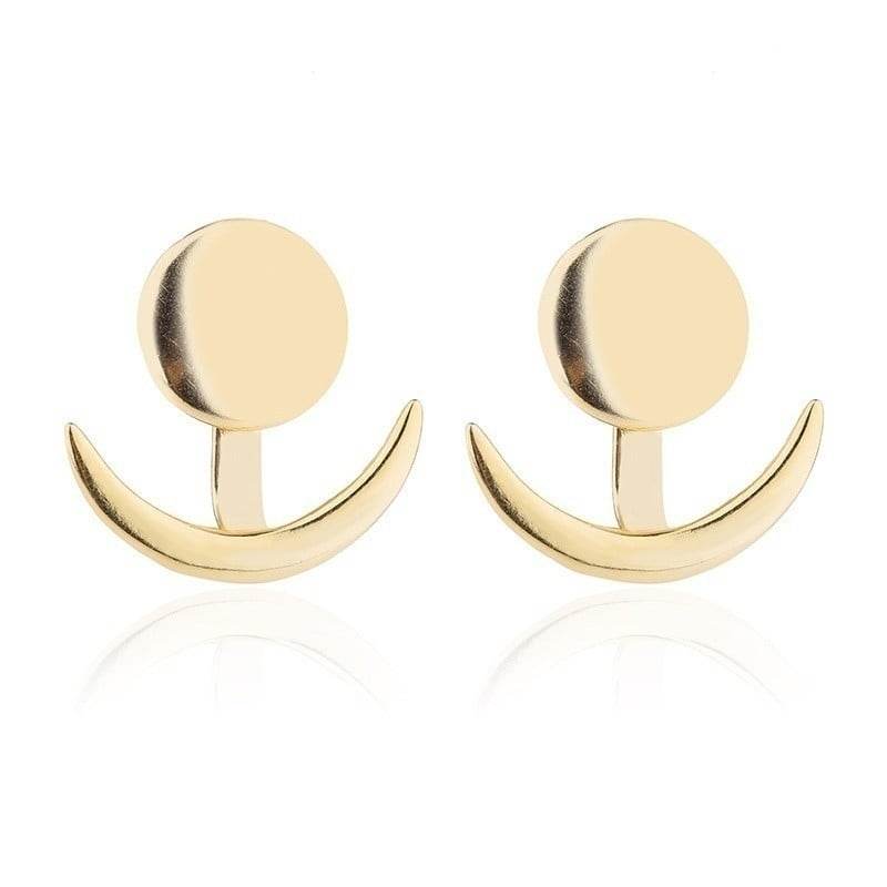 Geometric round earrings, fashionable and cute crescent-shaped earrings for girls - Price Value Store