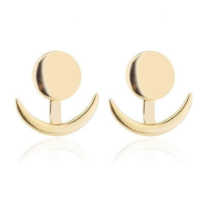 Geometric round earrings, fashionable and cute crescent-shaped earrings for girls - Price Value Store