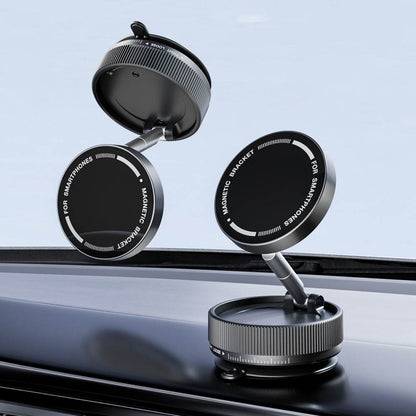 Car metal mobile phone bracket 2025 new suction cup vacuum adsorption car special navigation magnetic suction fixing bracket - Price Value Store