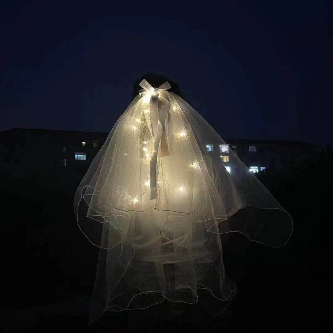 LED Light-Up Wedding Veil with Hair Clip for Women and Kids - Price Value Store