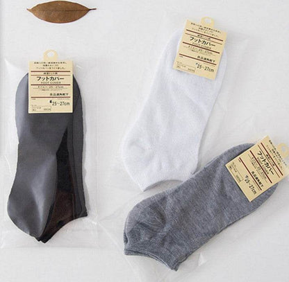 Men's Ankle Socks - Polyester Cotton Blend, Invisible, Solid Color - Price Value Store