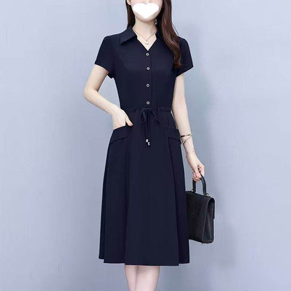 A large-sized waist-cinching and slimming dress - Price Value Store
