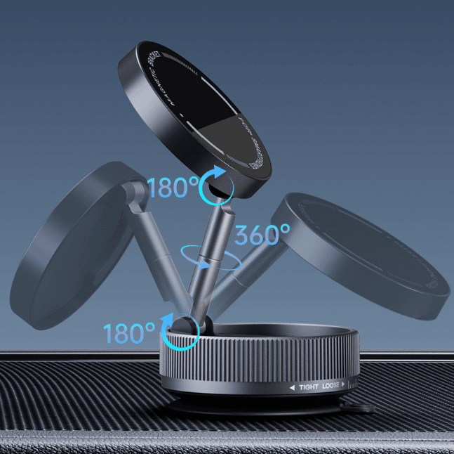 Car metal mobile phone bracket 2025 new suction cup vacuum adsorption car special navigation magnetic suction fixing bracket - Price Value Store