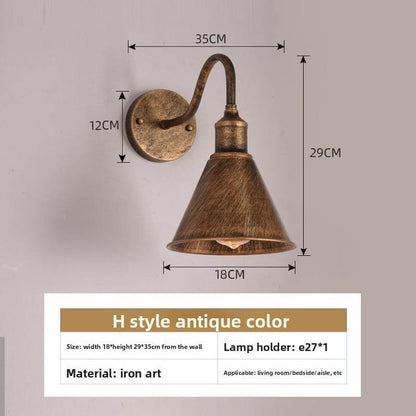 American style loft Industrial Wind bedside wall lamp Villa courtyard outdoor wall lamp restaurant bar decorative lighting fixtures - Price Value Store