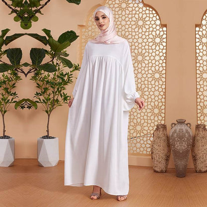 Abaya Robe Women's Long Dress Middle East Turkey Solid Color Simple Loose dress - Price Value Store