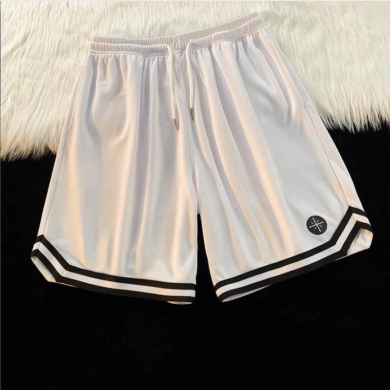 Summer Outer Wear Basketball Sports Shorts Men's Thin Casual Quick-drying Ice Silk Pants Loose All-match Five-point Pants Men's - Price Value Store