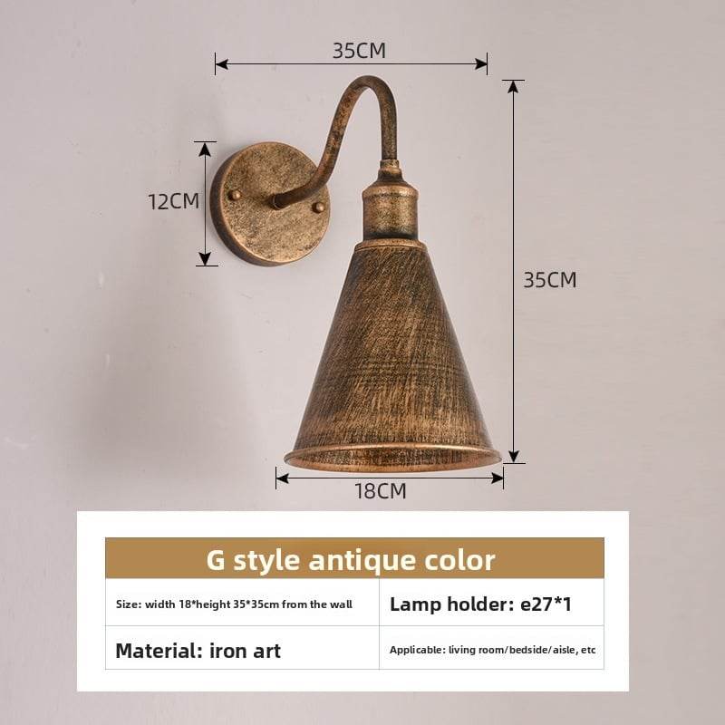 American style loft Industrial Wind bedside wall lamp Villa courtyard outdoor wall lamp restaurant bar decorative lighting fixtures - Price Value Store
