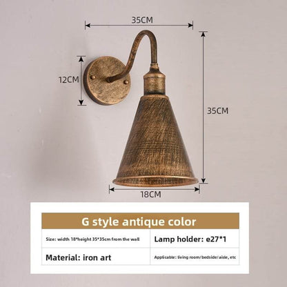 American style loft Industrial Wind bedside wall lamp Villa courtyard outdoor wall lamp restaurant bar decorative lighting fixtures - Price Value Store