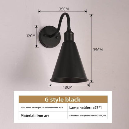 American style loft Industrial Wind bedside wall lamp Villa courtyard outdoor wall lamp restaurant bar decorative lighting fixtures - Price Value Store