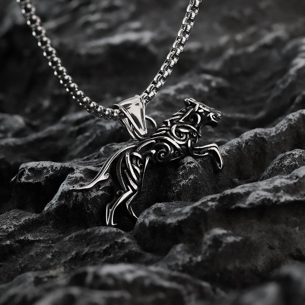 Men's titanium and steel pendant - Price Value Store