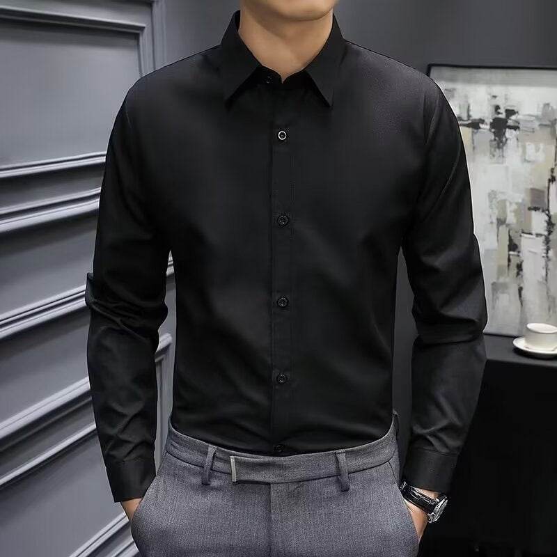 Men's long-sleeved formal dress shirt - Price Value Store