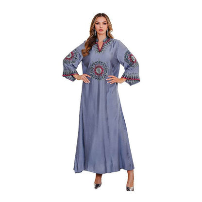 Embroidered Loose Fit Abaya Dress for Women - Price Value Store