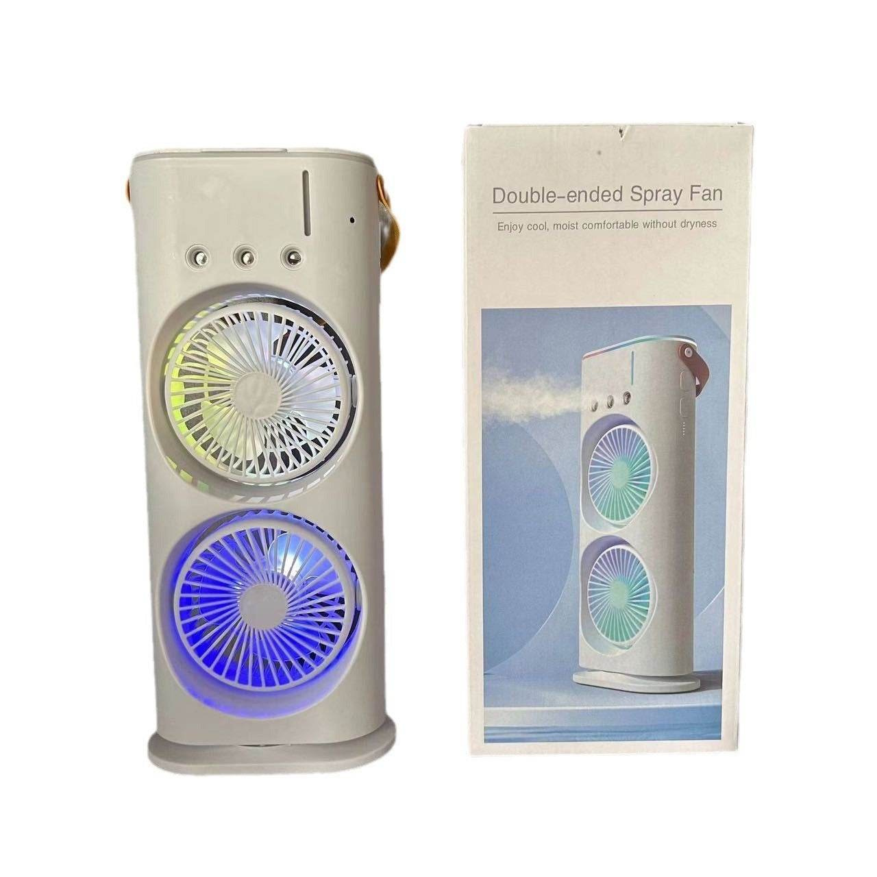 Three-hole spray dual-fan desktop strong wind cooling electric fan Portable fan for office and dormitory - Price Value Store