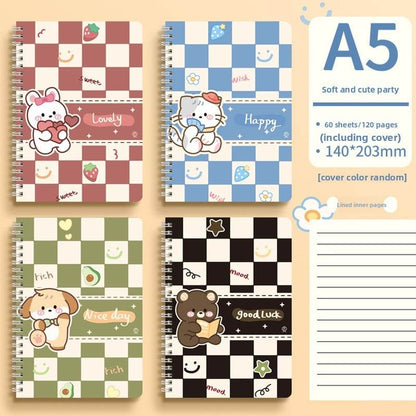 Cute Animal Coil Notebook with Hard Cover - A5/B5, 60 Sheetsd - Price Value Store