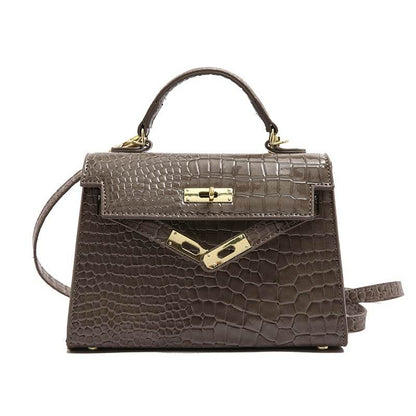 Texture Lock Portable Small Square Bag Women's 2022 New All-match Classic Shoulder Bag PU Fashion Kelly Bag - Price Value Store