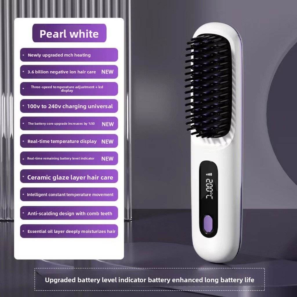 LCD display ceramic straight hair comb - Price Value Store