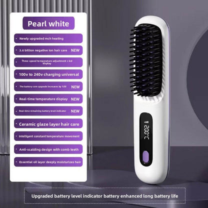 LCD display ceramic straight hair comb - Price Value Store
