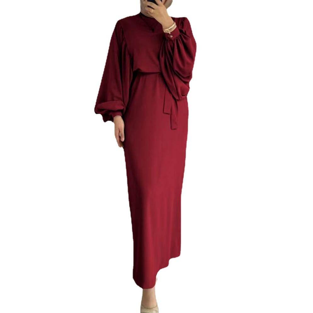 A tight-fitting, low-cut, long-sleeved dress - Price Value Store
